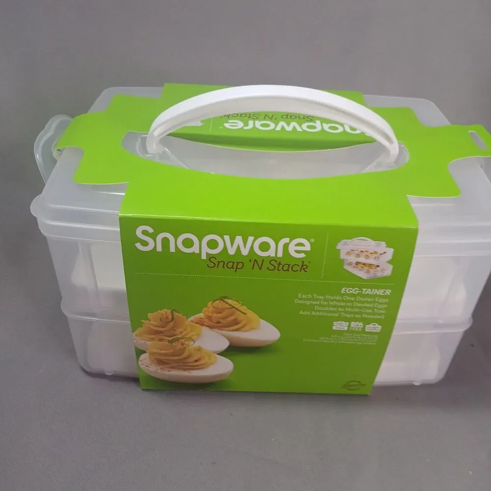Snapware Snap N Stack Egg Tainer Deviled Egg Carrier Storage 24 Eggs NEW